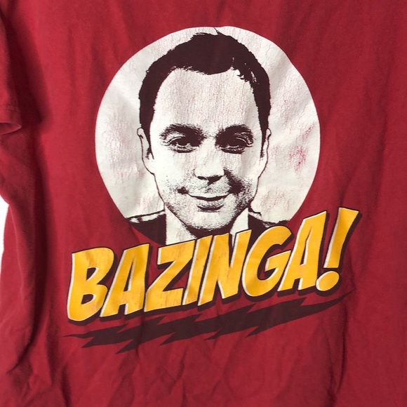 Vintage Tee T-Shirt Bazinga Big Bang Theory Red M - Picture 3 of 6
